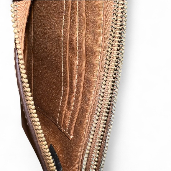 Coach Brown Leather Wristlet Wallet